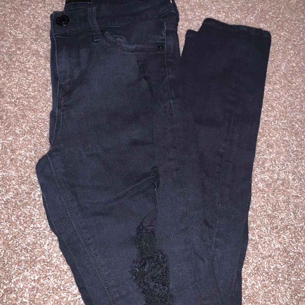 Express Black Distressed Jeans